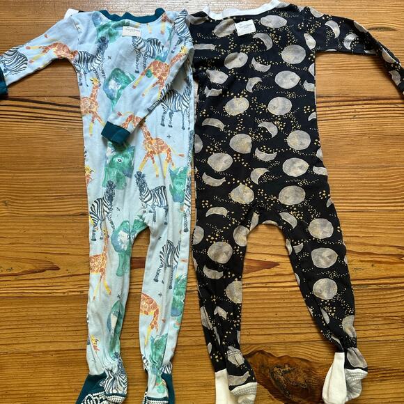 Burt's Bees full zip animal safari and celestial pajama set SIZE 18M - Picture 3 of 3
